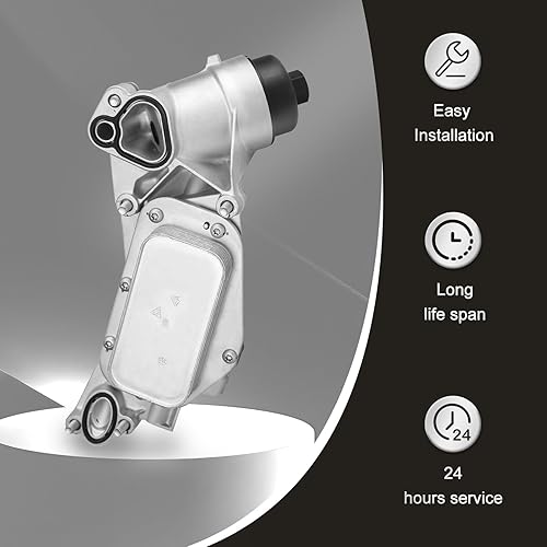 Miniatura 6 de PAPAPARTS Enfriador de aceite de motor compatible con Chevy Aveo Cruze Limited Sonic Pontiac G3 Saturn Astra 1.6L 1.8L Raplace 93186324, 25199751,