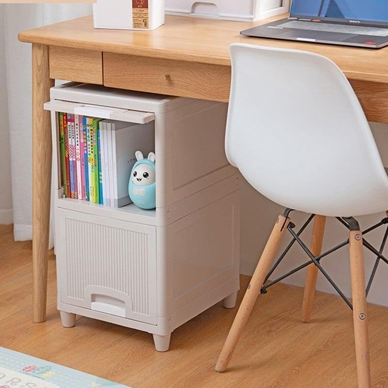 Image of Multipurpose 6 Layer Foldable Plastic Cabinet | Clothes Storage Cupboard with Doors | Modular Wardrobe Organizer for Bedroom, Kitchen & Home (Ivory) (6 Layer)