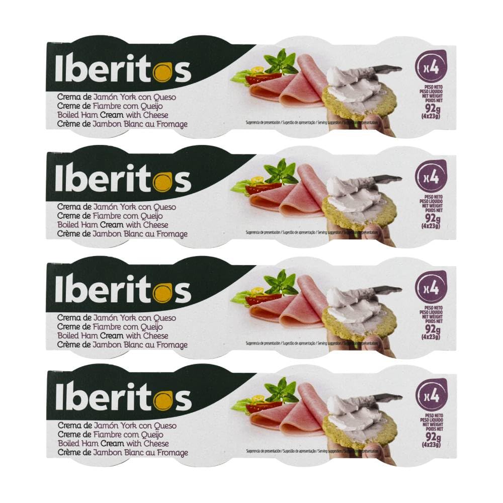 Crema de jamón York con queso Iberitos 4x23 g pack de 4