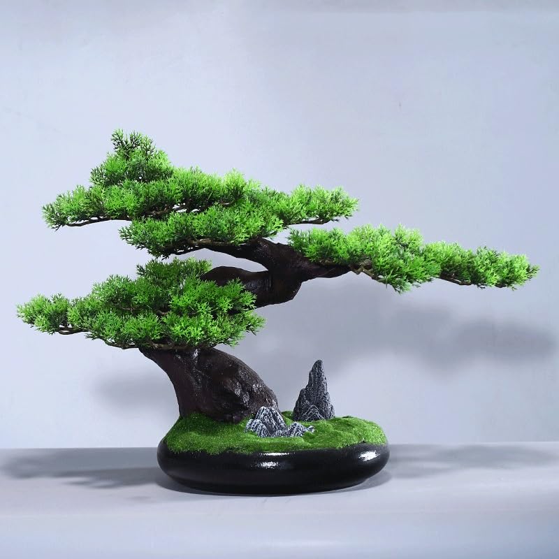 Bonsaï de salon autoportant avec arbre de simulation haute densité pour meuble de porche