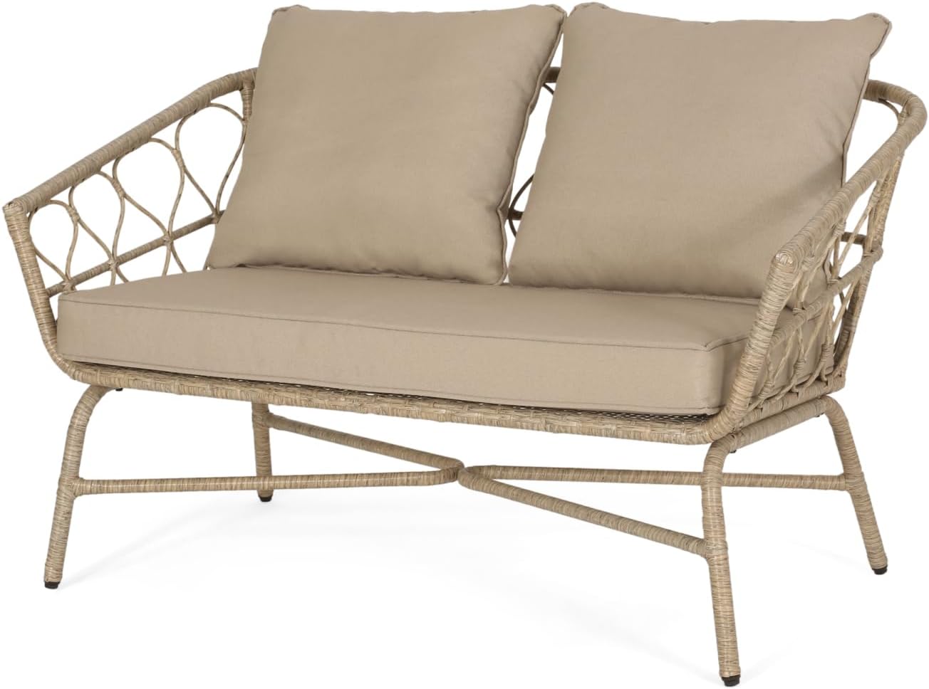 Bruce Loveseat Brown Boho-Inspired Outdoor Loveseat Cozy Backyard & Patio Living Weather-Resistant Design