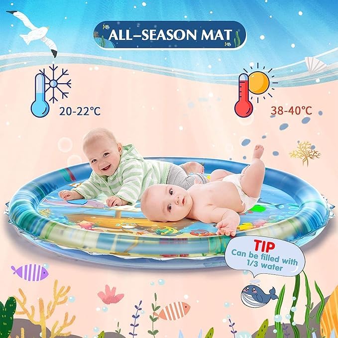 Image of Baby Kids Water Play Mat Toys Inflatable for Kids Leakproof Water Play Mat, Fun Activity Play Center Indoor and Outdoor for Baby (65 X 65 X 7cm)