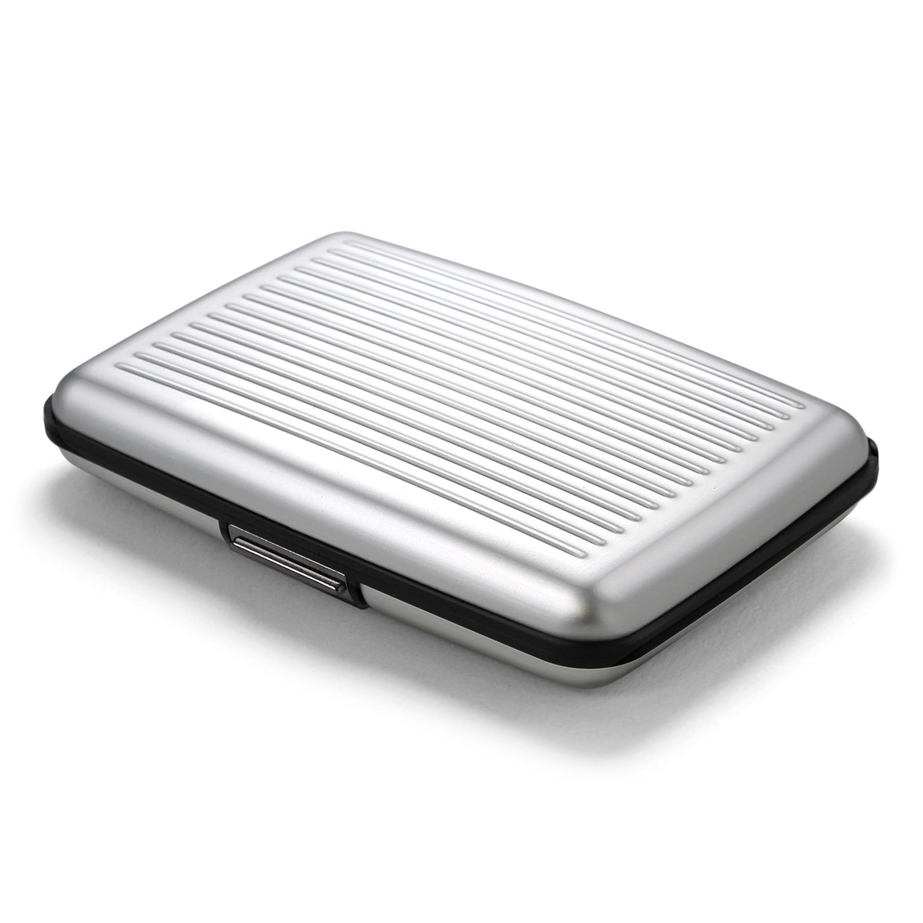 ÖGON -DESIGNS- Aluminum card holder, RFID protection against fraud and demagnetization, compact wallet, Smart Case STOCKHOLM model (Aluminum Silver,