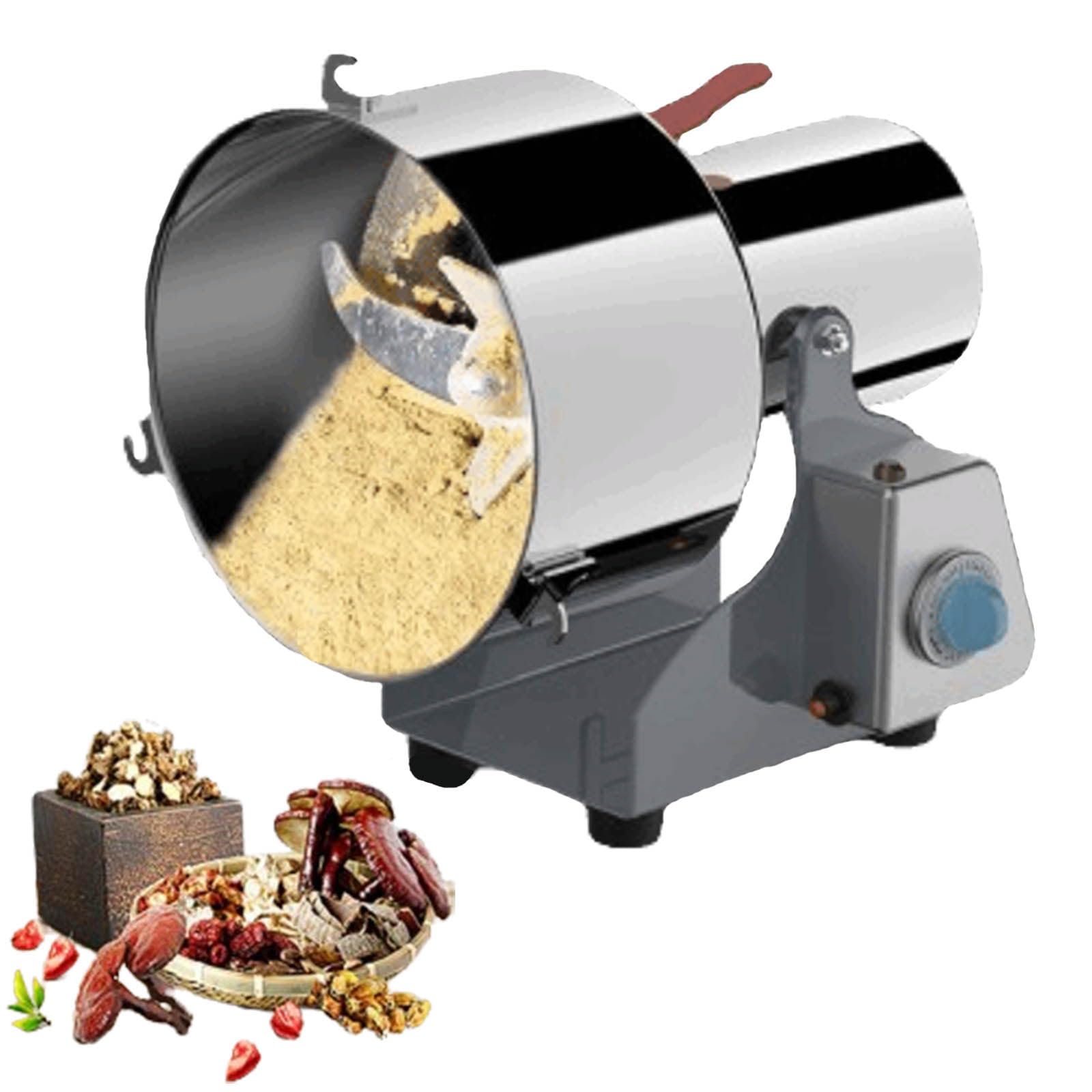 MhWrughtsElectric Grain Grinder, Commercial Spice Grinder, Home Electric Food Nutrimill for Wheat Corn Rice Pepper Herbs Coffee Beans,2500g