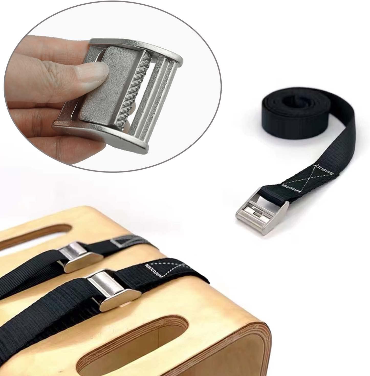 2 Pack Lock Slider Buckles for 1.5inch 38mm Tie Down Strap Webbings Cargo Lashing Lash Luggage Bag Belt Buckle,heavy-duty Strap Release Buckle Adjustable Metal Buckle Fasteners 316 Stainless Steel