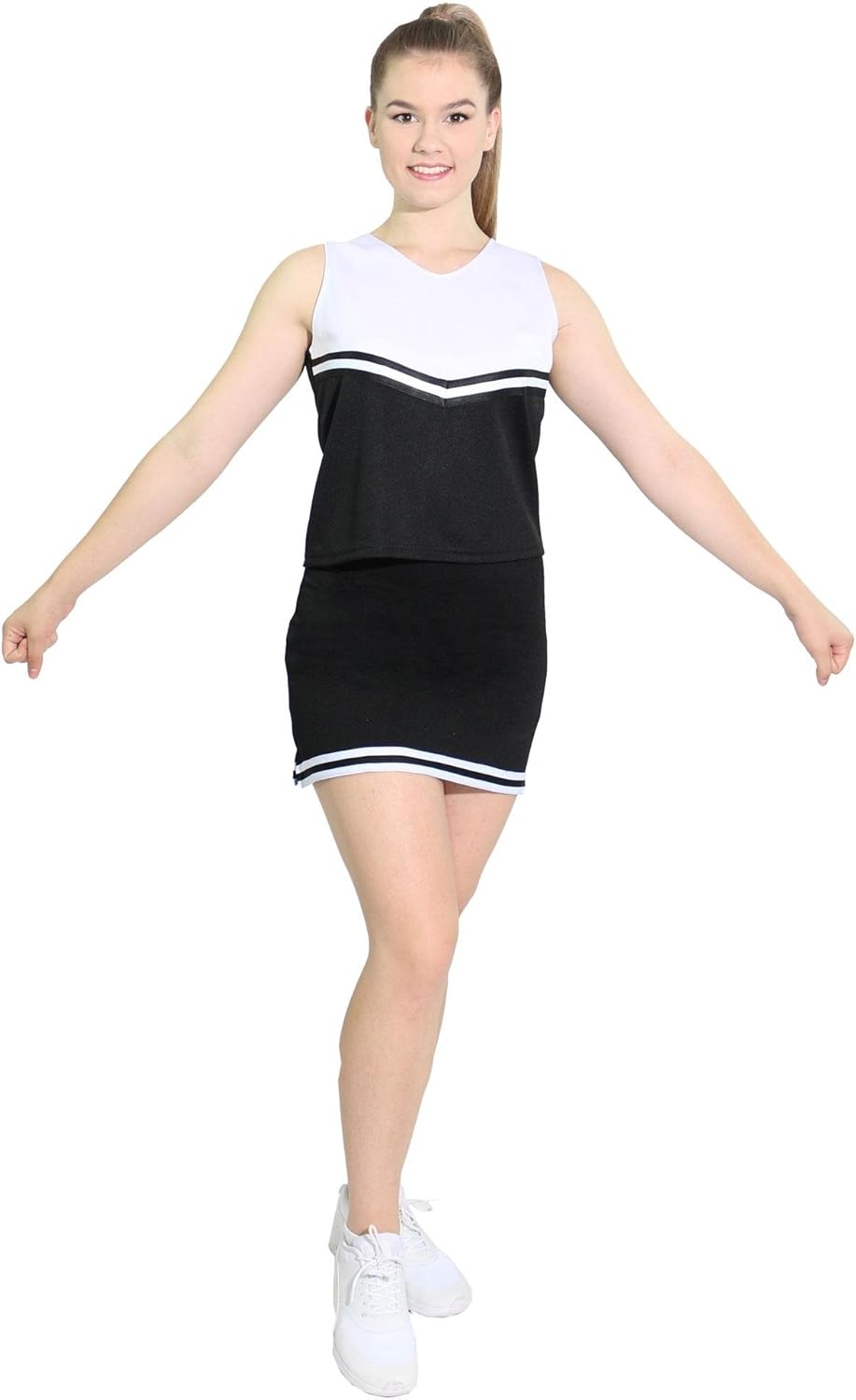 Danzcue Womens V-Neck Cheerleaders Uniform Shell Top - Image 2