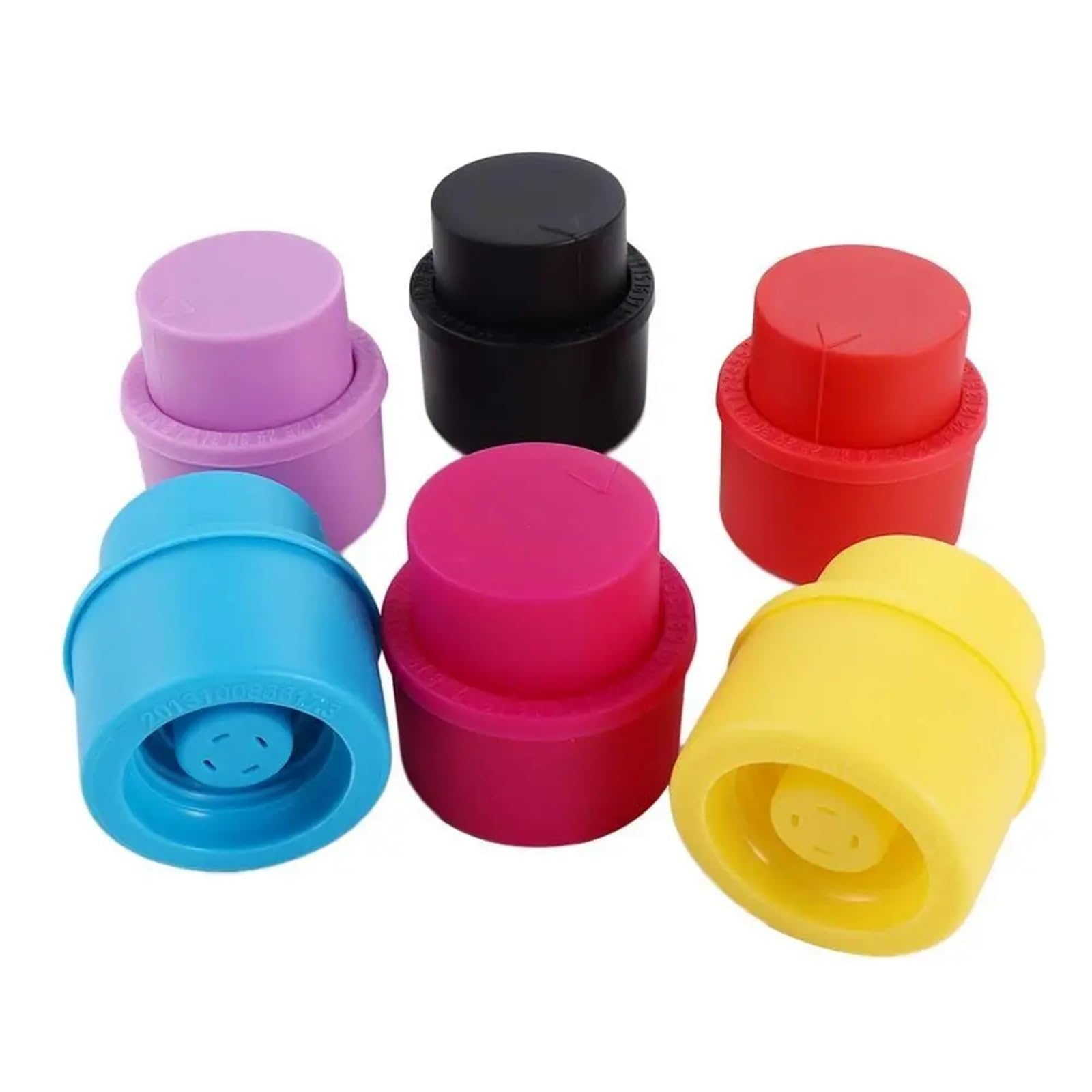 Bouchons de vin gonflables et hermétiques, 8 pièces, bouchons scellage réutilisables for conserver le Champagne, Soda les boissons gazeuses fraîches(Blue)