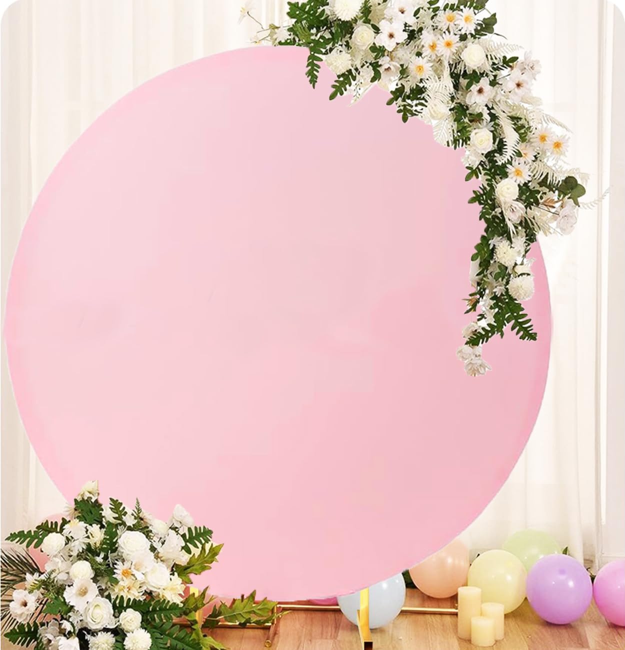 GUANSEN 6.5FT White Wedding Arch Cover - Polyester Fitted Stand Cover For Party Decor - View #4