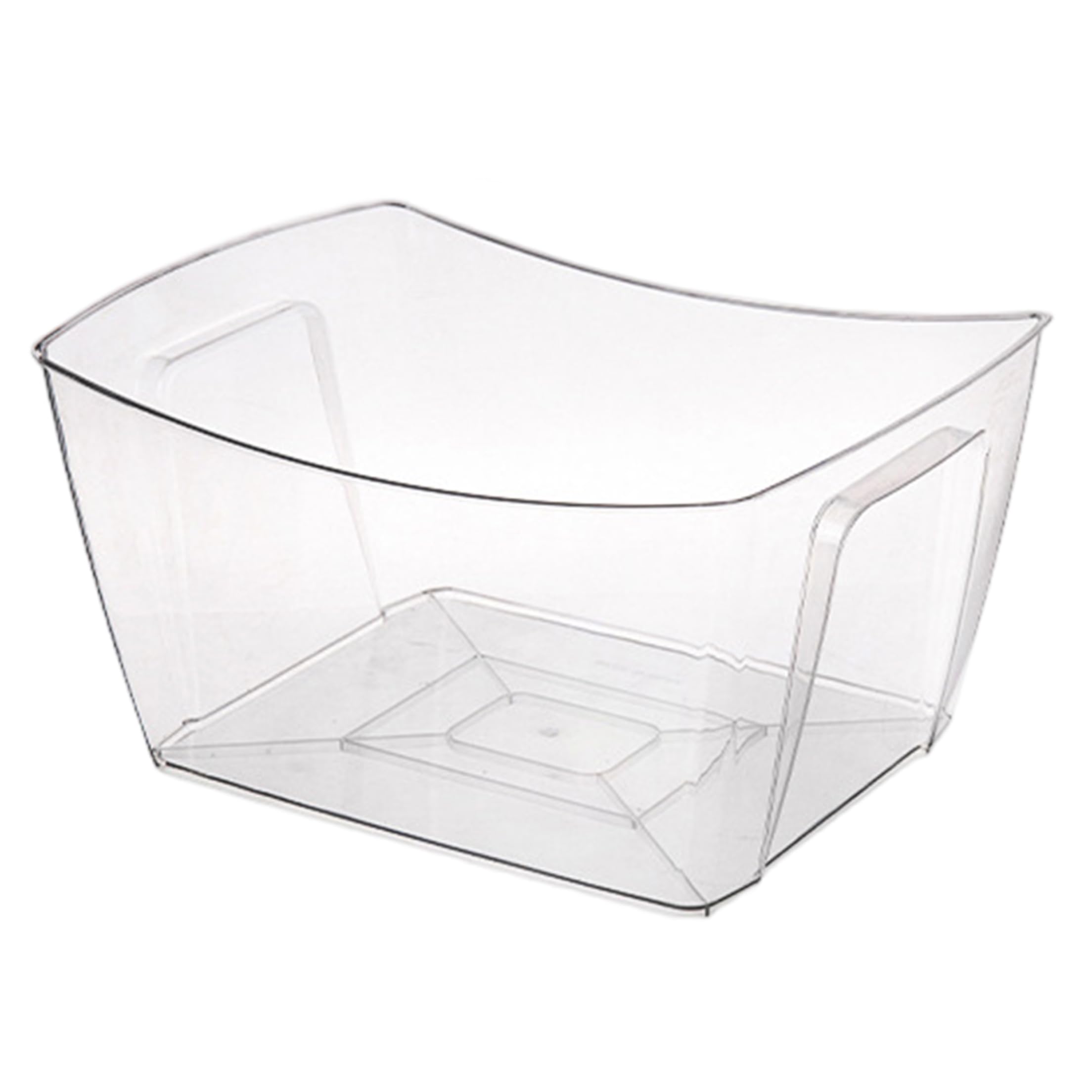 Bemonew Plastic Ice Bucket, 12L Large Ice Bucket - Clear Plastic Beverage Tub Multi-purpose For Parties, Drinks, Produce & Storage, White Square