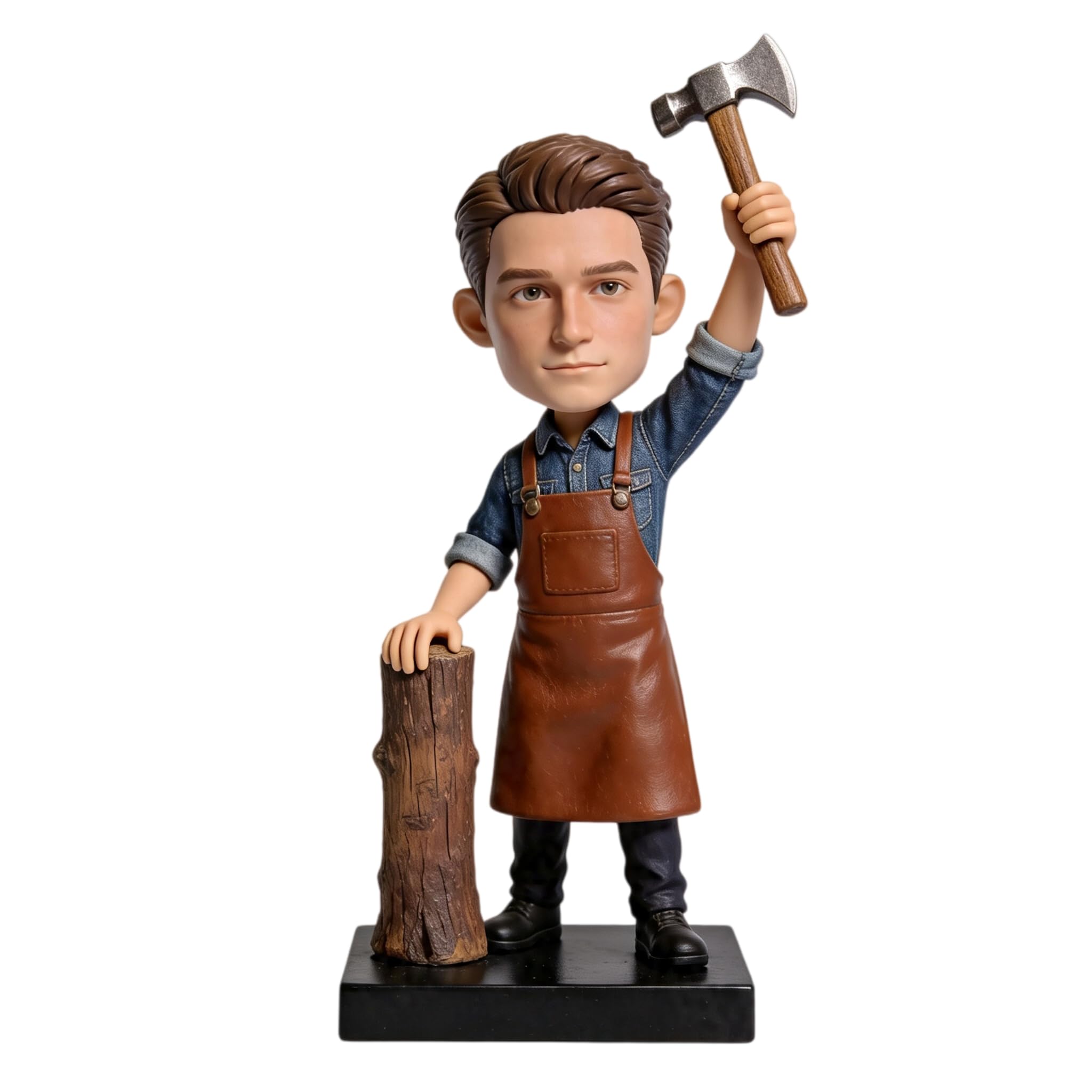 Bobblehead Bobblehead - Figurine 3D personnalisée à partir de la photo, faite à la main en argile poly-argile, figurine de menuisier personnalisée, cadeau d'anniversaire pour la retraite, cadeau pour