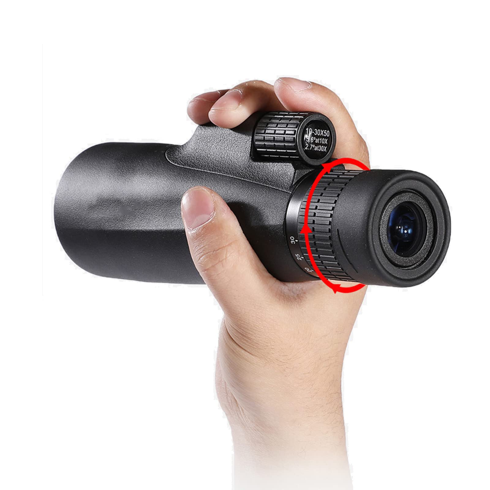Teleskop monokularowy, wodoodporny monokular o dużej mocy 10-30x50 z adapterem do smartfona, statywem i pryzmatem BAK4, monokular do obserwacji ptaków Kemping i piesze wycieczki
