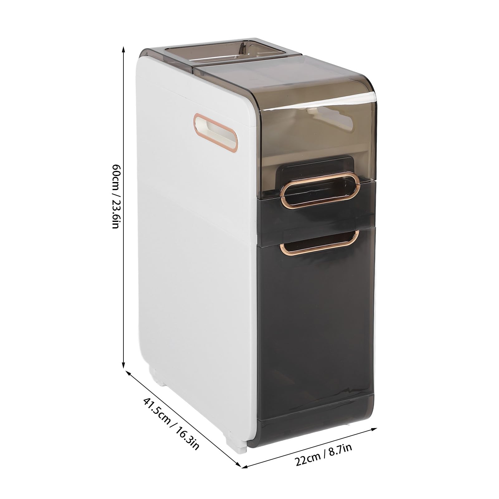 Unità laterale in plastica sottile per bagno, per piccoli spazi, soluzione salvaspazio per WC