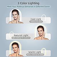 Vista 31 de FUNTOUCH - Espejo de maquillaje de viaje, recargable, con 72 luces LED, portátil, 3 modos de iluminación, pantalla táctil regulable, de tocador