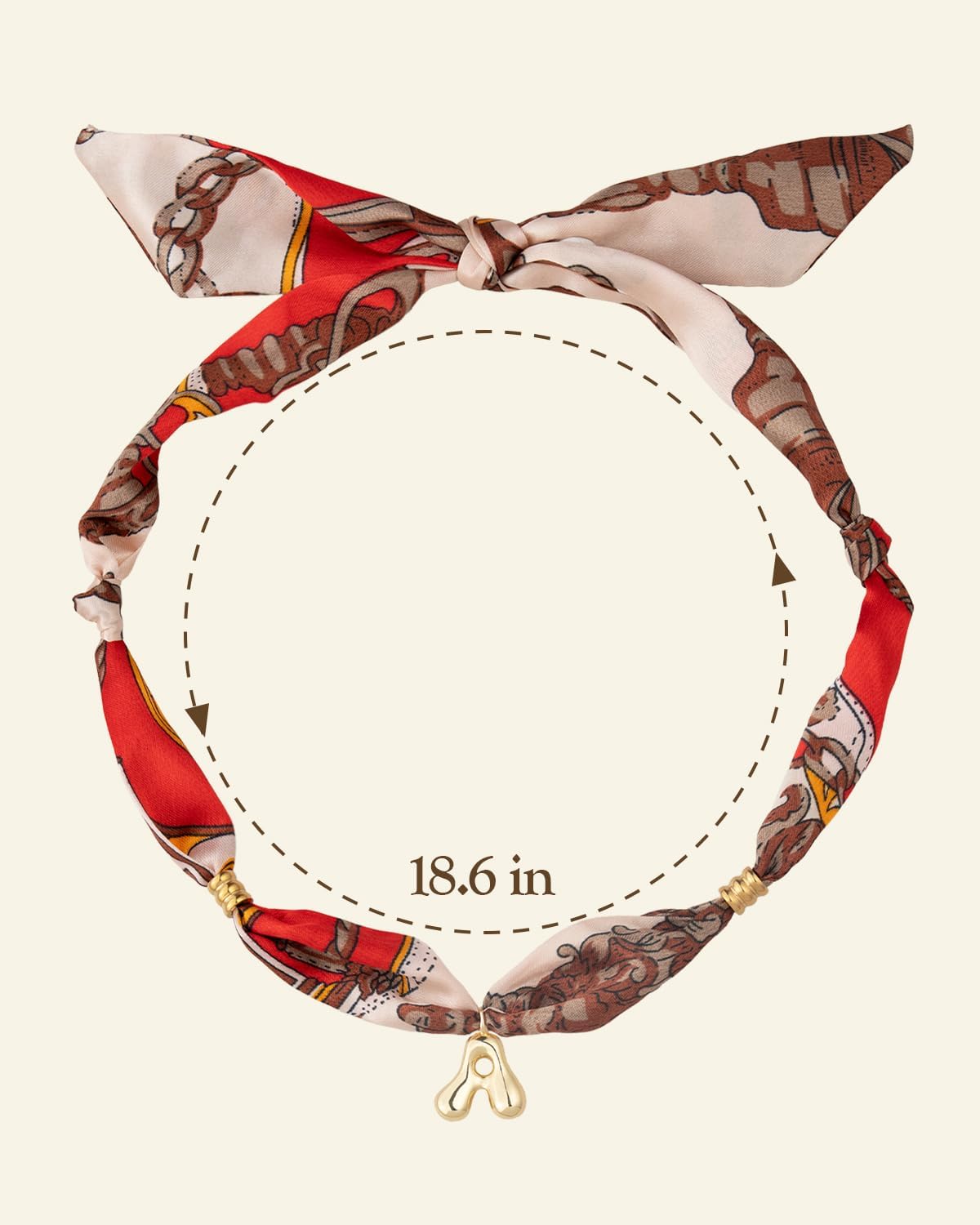 Initial Scarf Necklace for Women, Mom Everyday Bandana Necklace with Initial Charm, Gifts for Mom, Mothers Day Gift - Image 5