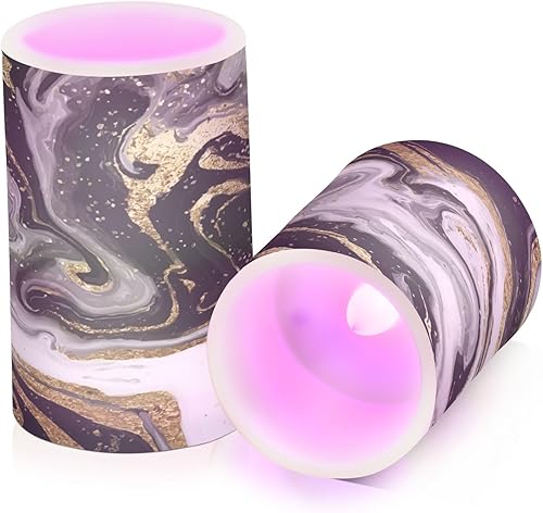 Miniatura 9 de Kcldeci Velas sin llama, copos de nieve de Navidad, bolas de Navidad, velas LED sin llama, velas LED sin llama, velas de pilar sin llama para