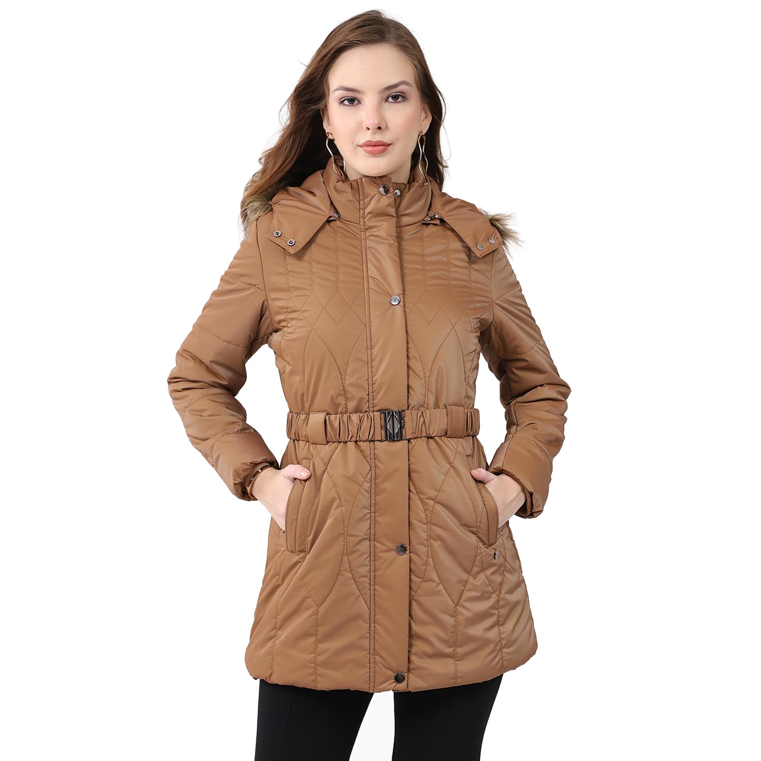 monte carlo Women’s Regular Fit Jacket | Solid Design | Hooded Neck | Full Sleeves | Zip Closure | Fashionable Warm Casual Winter Wear Jacket For Women (Pack Of 1)-picture-33