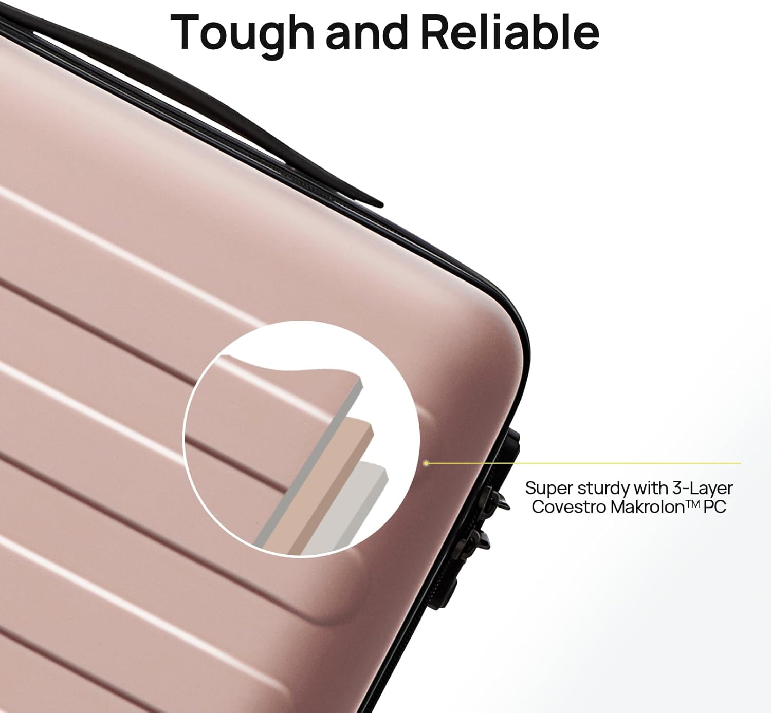 NINETYGO Large Checked Luggage 28 Inch, Checking In Luggage with Smooth Spinner Wheels, Lightweight, Hard Shell PC Suitcase, Lightweight Travel Luggage, TSA Approved (Pink, Rhine Basic)