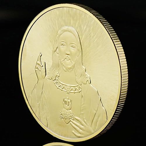 Miniatura 4 de Moneda Cristo Moneda Jesús de Nazaret Monedas Predicador Dios Hijo Recuerdo Mesías Novedad Chapado en Oro