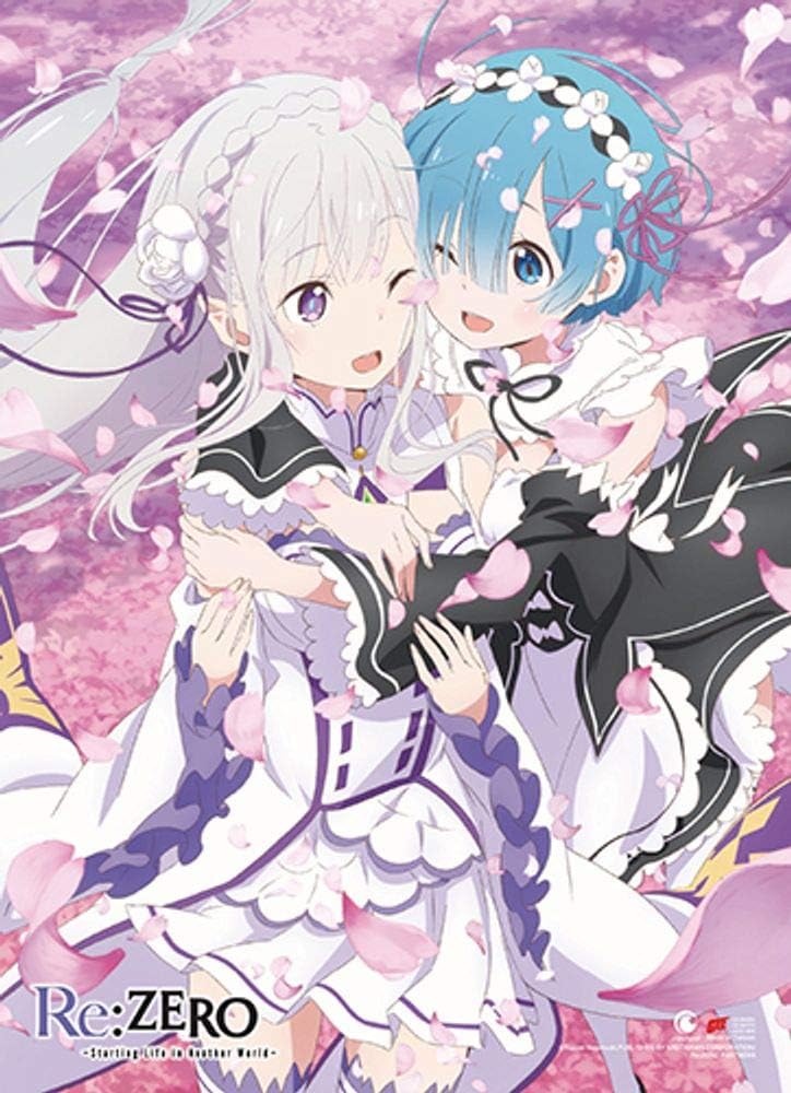 Re Zero - Emilia & Rem In Spring Wall Scroll