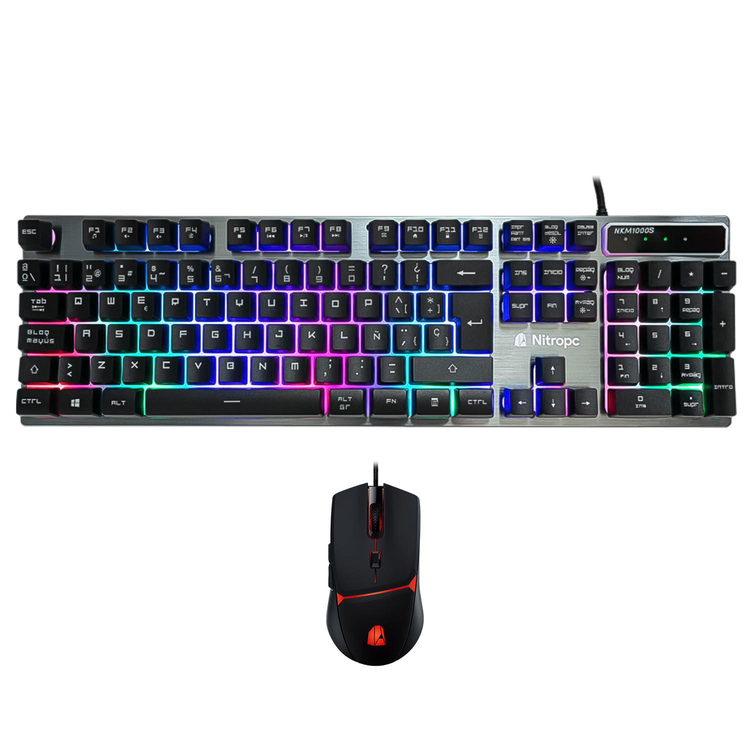 NitroPC - PC Gaming Avanzado (Intel Core i5 12400F 4.40GHz, RTX 3050 8GB, RAM 16GB, M.2 1TB, Windows 11 Pro, WiFi) Ordenador de sobremesa, PC Gamer (Negro) Nueva Versión