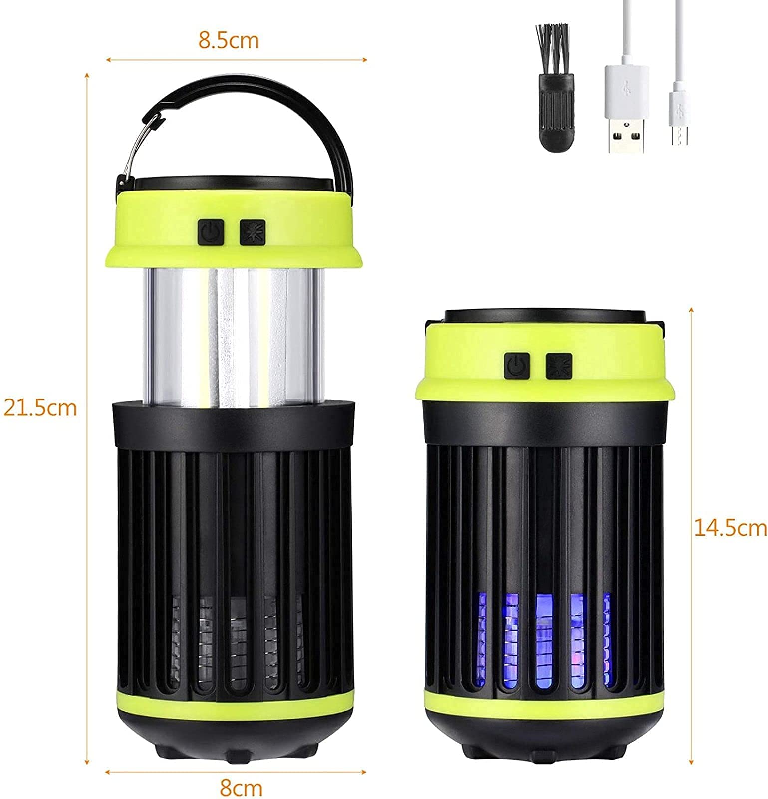 Mosquito Killer Ip65 - Elettrico UV Icida, Lampada da campeggio 3 in 1, Ricaricabile tramite USB, Portatile a energia solare, Zanzara e Trappola per zanzare