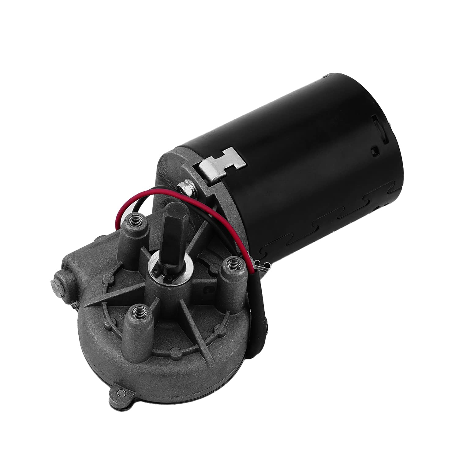 Fielect DC 24V 100RPM Reversible Schneckengetriebemotor Hohes Drehmoment Elektrischer Getriebemotor Turbine Schneckengetriebe Reduktionsmotor, rechte Welle GW6280