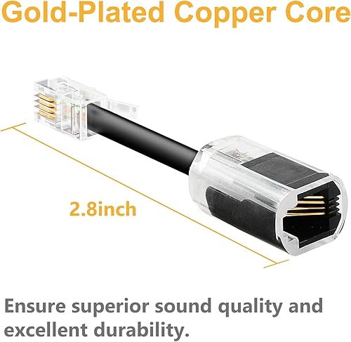 Miniatura 5 de Uvital Desenredador de cable telefónico (paquete de 10), cable de teléfono antienredos de teléfono giratorio de 360 grados, cable giratorio de línea