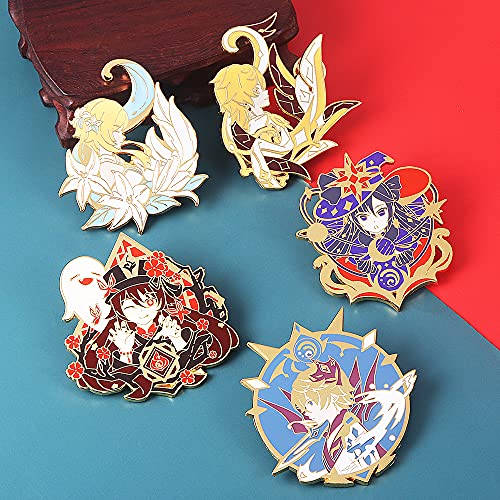 Genshin Impact Hutao Brooch - Hutao Characters Cosplay Enamel Brooch Lapel Pin - Gift For Fans, Women And Girls (Hutao) #TOP5