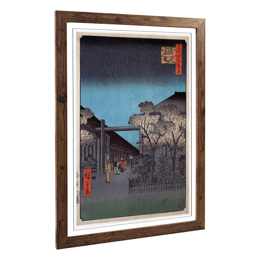 Big Box Art Framed Print of Hiroshige Japanese Oriental (39) Design | Wall Art Picture | Home Decor for Kitchen, Living Room, Bedroom, Hallway, Walnut, A2 / 24.5x18 Inch / 62x45cm