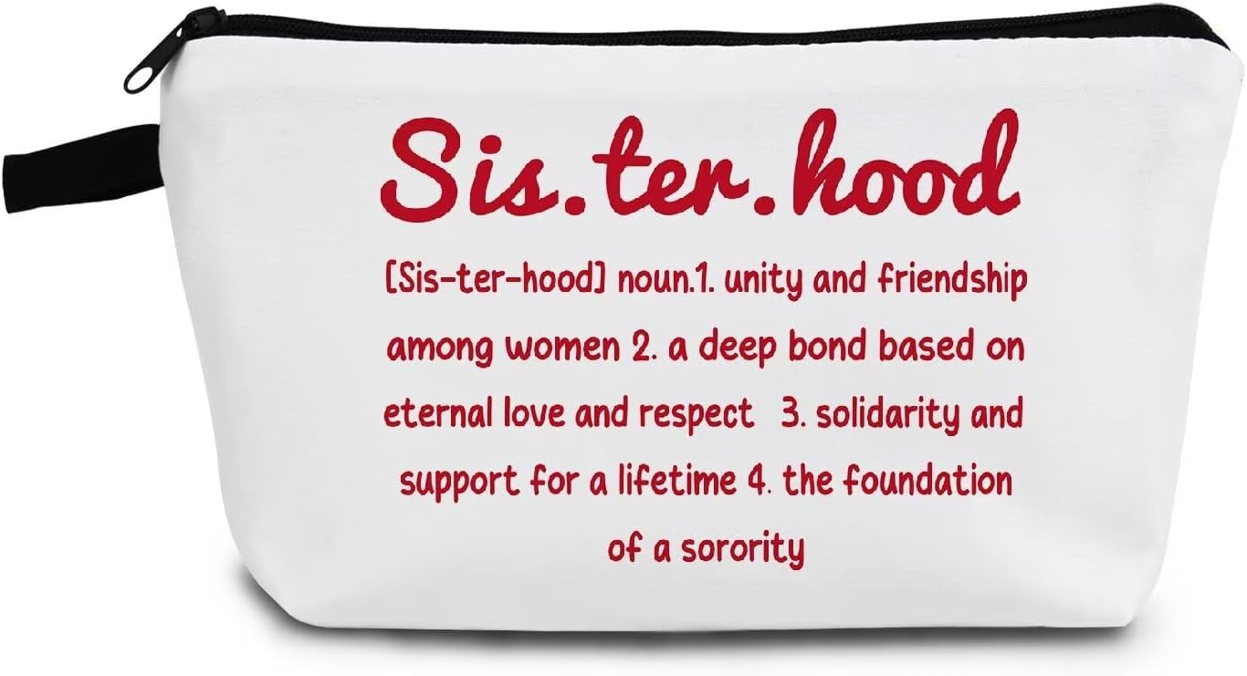Soror DST Presents Soror 1913 Sisterhood Present Delta Makeup Bag Travel Toiletry Zipper Pouch Greek Sorority Present for Sorority Members Newcomers