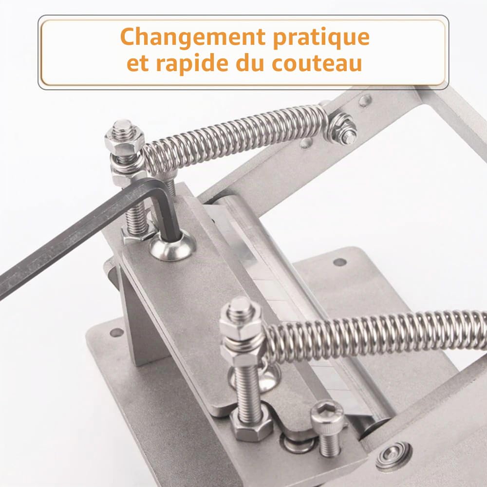 Machine à effiler manuelle,Machine de Pelle en Cuir Bricolage,Manuel en Cuir Skiver Pelle Machine de Peau,Avec 3 vis de fixation,10 lames remplaçables et 2 clés hexagonales Pour cuir tanné
