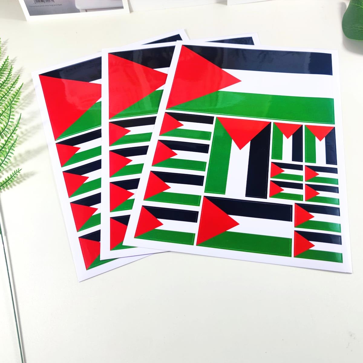 Palestine Flag Mini Stickers - 40mm - Glossy Vinyl Decals For Mobile Phones, Laptops - Pack Of 6