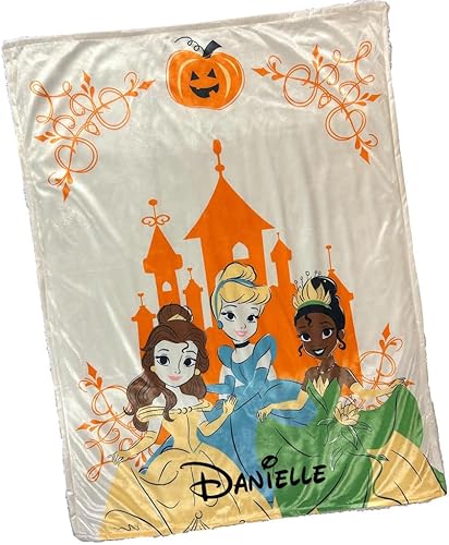 Miniatura 10 de Mantas de bebé  Mickey Mouse personalizada  Con licencia oficial  Calabazas de Halloween manta de vellón para bebé con nombre personalizado