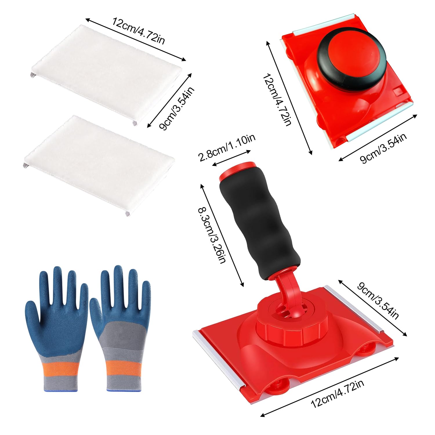 2 Pezzi di Paint Edger Set, Impugnatura Manuale e Universale, con Spugna e Guanti di Ricambio, in PU/PP per Un Lavoro Efficiente, per Pareti e Soffitti ad Angolo