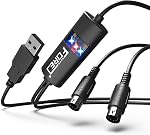 FORE MIDI to USB Interface MIDI Cable Adapter with Input&Output Connecting with Keyboard/Synthesizer for Editing&Recording Track Work with Windows/Mac OS for Studio USB 2.0 Color Black - 6.5Ft