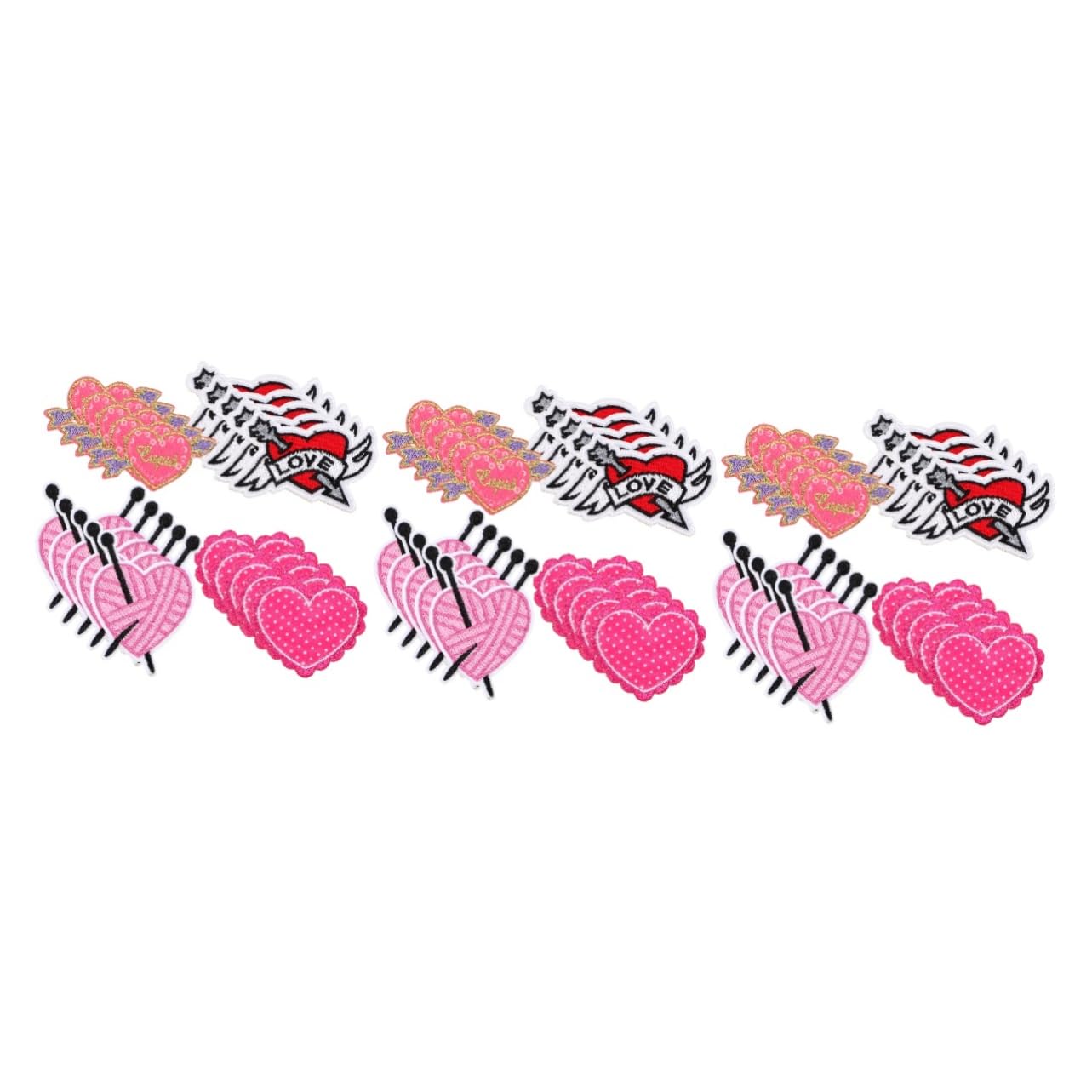 jojofuny 3 Set Patches Cuore Da Applicare Toppe Termoadesive Per Abbigliamento Decorazioni Fai Da Te Per Cucire E Riparare Vestiti Adatte Per Casa E Negozio 20 Pezzi * 3