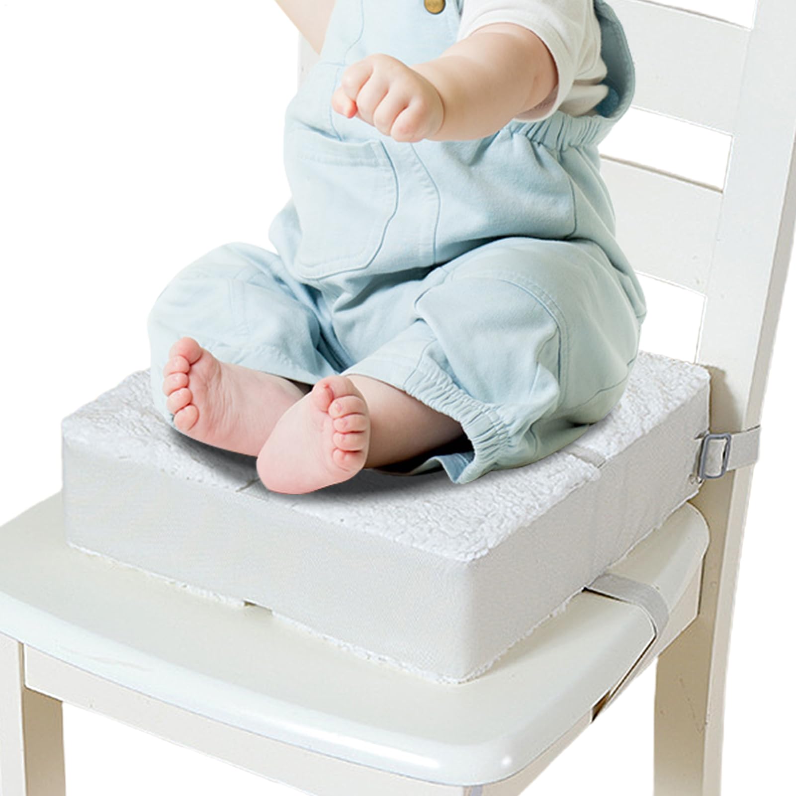 Asiento elevador para mesa, asiento elevador portátil para niños, lavable, correas elásticas ajustables, silla para niños, cojín alto con parte inferior antideslizante para viajes