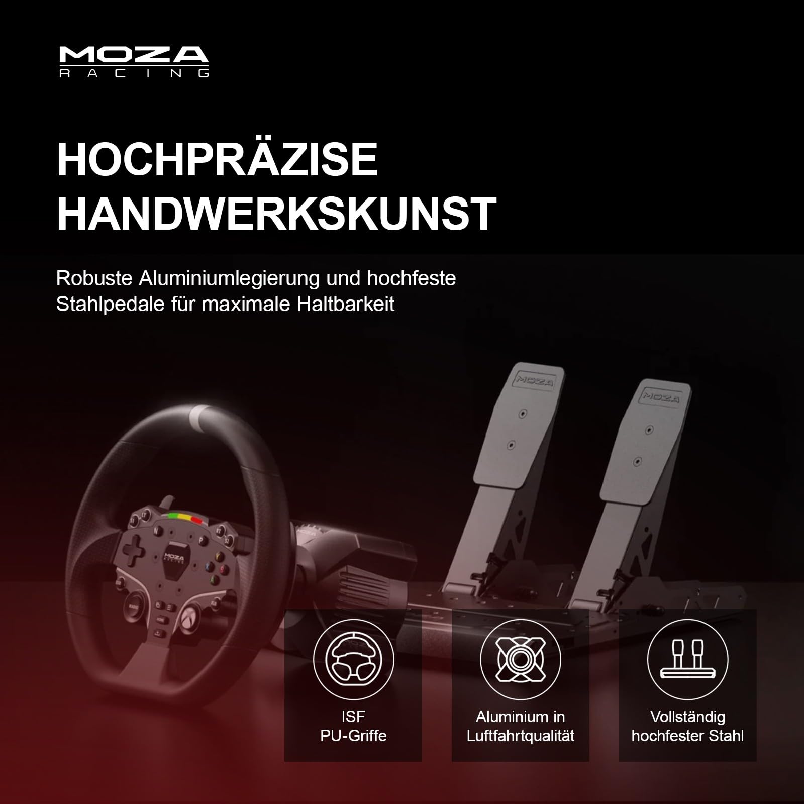MOZA R3 Racing Bundle Volant PC Simracing Direct Drive 3,9 avec Pédalier