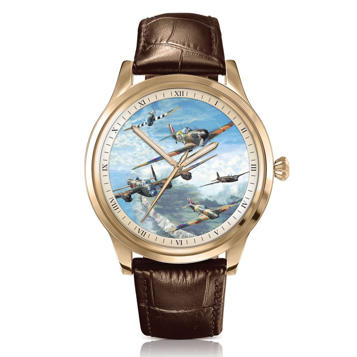 The Bradford ExchangeHeroes of The Sky Gold-Plated Men’s Watch.