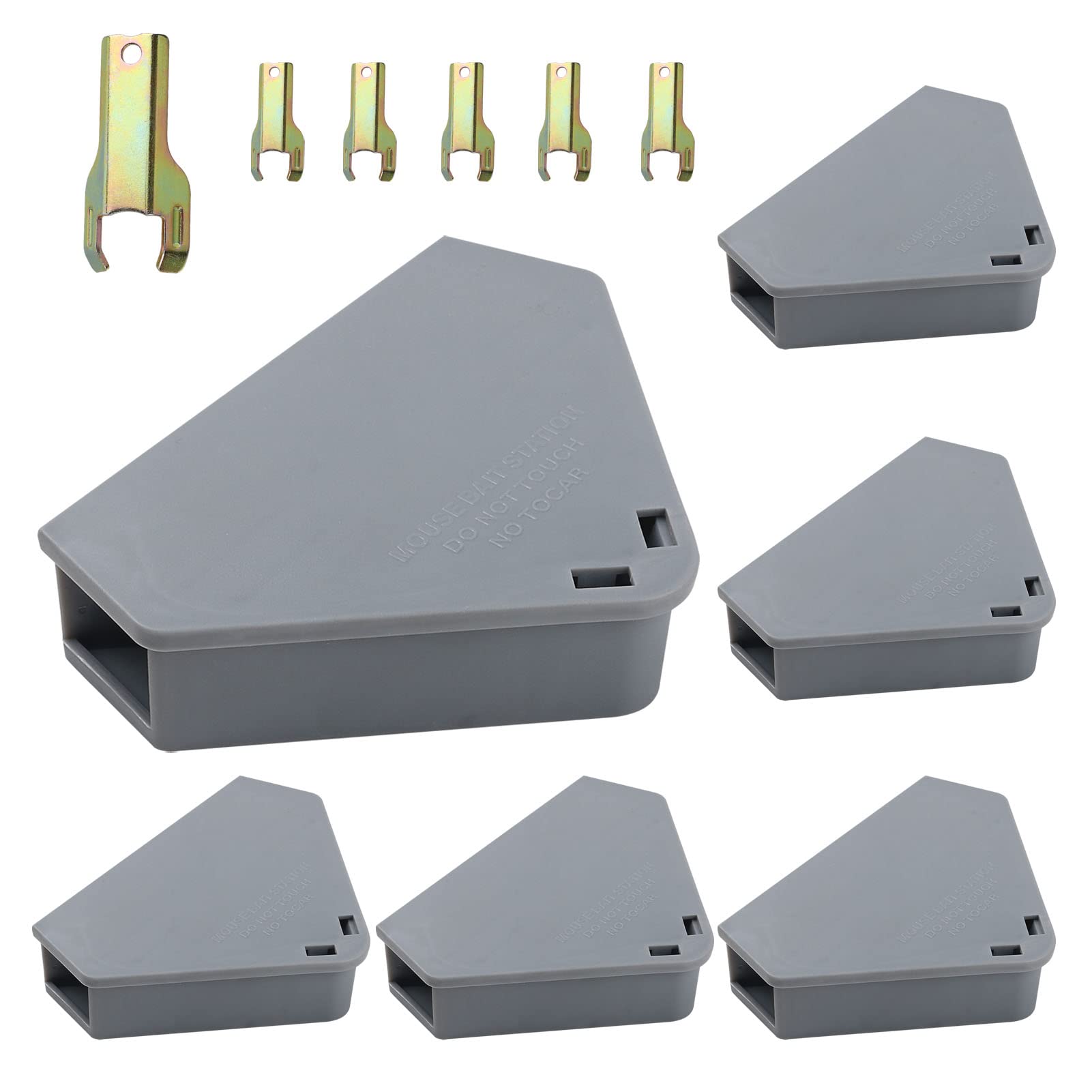 Anblak Mouse Station with Keys Grey 6 Pack, Key Required Mouse Stations, Mice Stations, Keeps Children and Pets Safe Indoor &amp; Outdoor