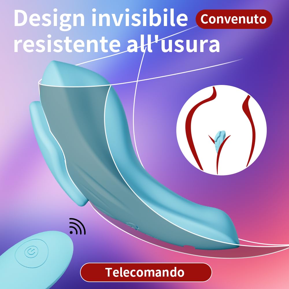 Vibratore Indossabile per Donna con Telecomando, 10 Modalità