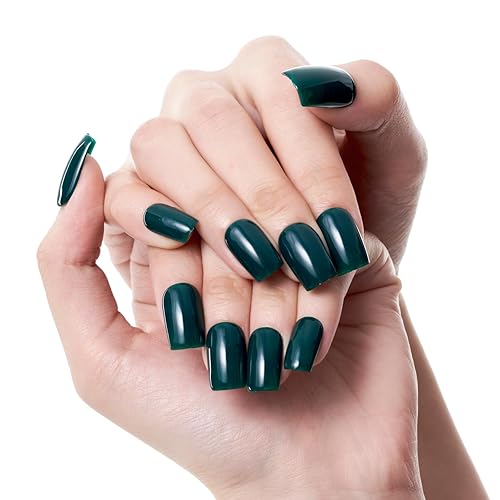 GLAMERMAID Deep Purple Ombre Press on Nails Medium Square, Gothic