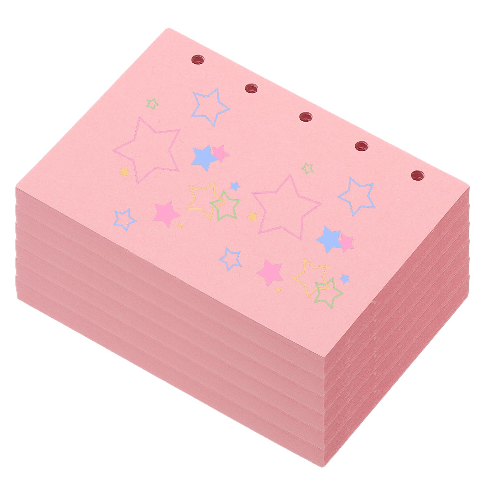 PATIKIL Colored Loose Leaf Paper, 4.1" x 3"(A8) 300 Sheets 5 Holes Punched 150GSM Blank Binder Refill Paper Supplies for Office Note Taking Teacher Planner Journal Notebook, Light Pink
