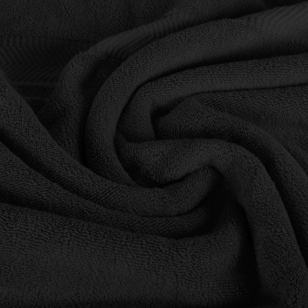 Juego de toalla de baño, toalla de mano y toallita de baño bordada a medida, de algodón rizado, color negro, con inicial K de chancery dorada