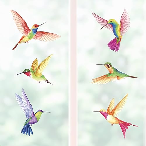 Miniatura 3 de BASHOM DS2-4002 - Calcomanías de pared de colibríes, para niños, desprendibles para guardería, dormitorio, sala de estar, murales de arte,