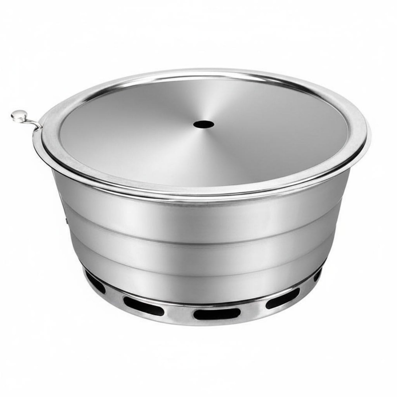 Commercial Grill Pan Piastra Barbecue Rotonda Griglia Multifunzione Cottura Intensa Valvola Precisa Acciaio Inossidabile Durevole Adatta per Casa Feste Campeggio, Large Upper Rack