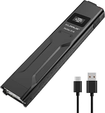 Klarus FlatTac X1 Uitra Slim Tactical - Linterna Táctica Compacta De 4200 Lúmenes Con Doble Interruptor, IPX6 Resistente Al Agua, Perfecta Para Uso Al