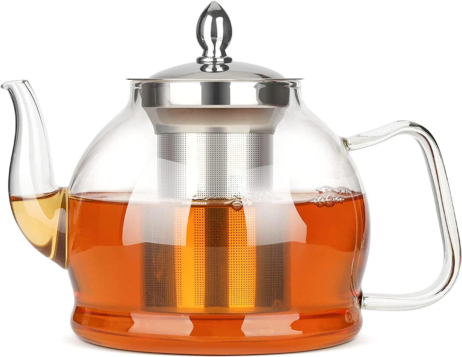 1.2L Glass Teapot with Infuser, Tea Pot, Teapots, 1200ml Tea Pots, Borosilicate Glass Teapot for Stovetop Safe, Tea Pot for Tea, Blooming Tea, Loose Tea, Flowering Tea
