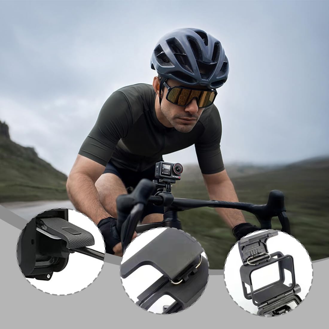 Cadre Boîtier Protection Compatible GoPro Hero7/6/5 Coque Bordure avec Prise Vis Amovible Noir