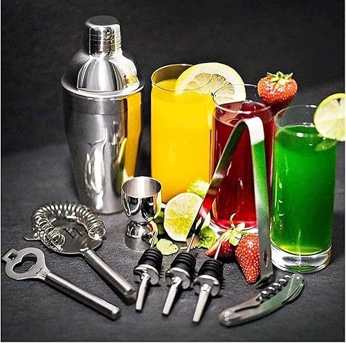 Miniatura 2 de TOEWOE Juego de coctelera de acero inoxidable con soporte, juego de herramientas de barra de 12 piezas, accesorios de bar, herramientas de bar